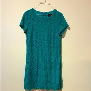 Laundry by Shelly Segal Turquoise Lace-Front Dress - Women’s 6